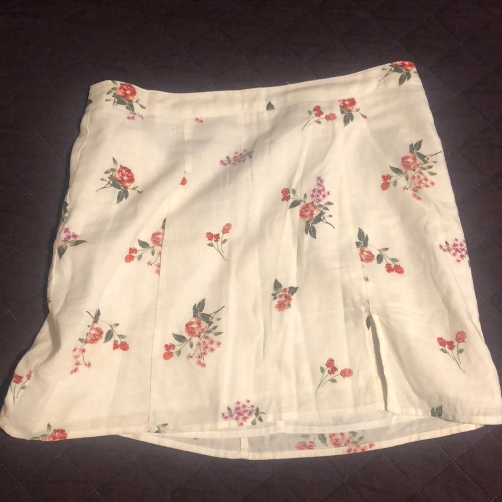 White floral skirt